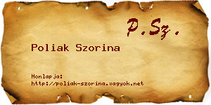 Poliak Szorina névjegykártya
